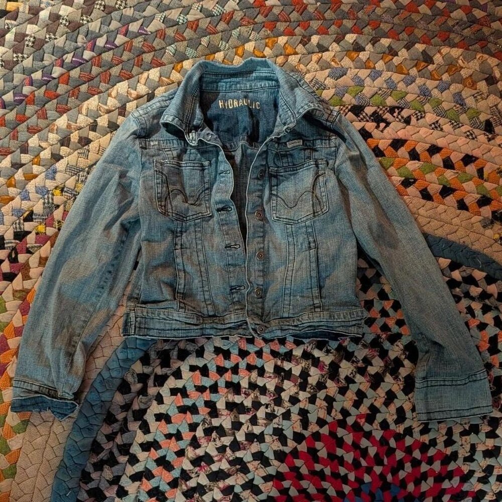 Vintage #90s Hydraulic blue denim jacket #denimjacket